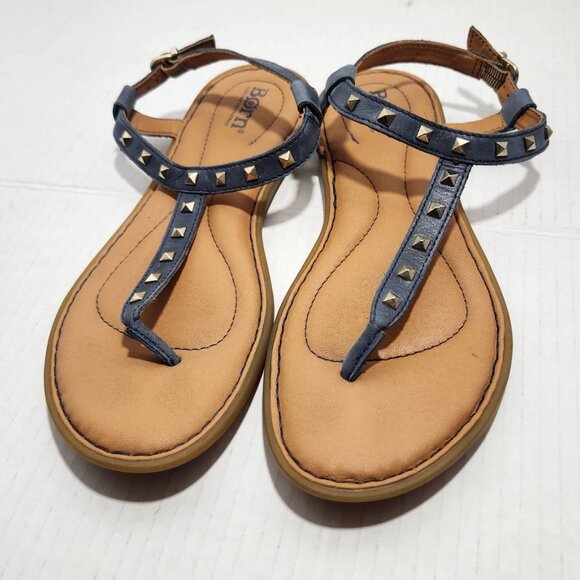 Born Adana Studded T-strap Thong Leather Sandal - Picture 2 of 7